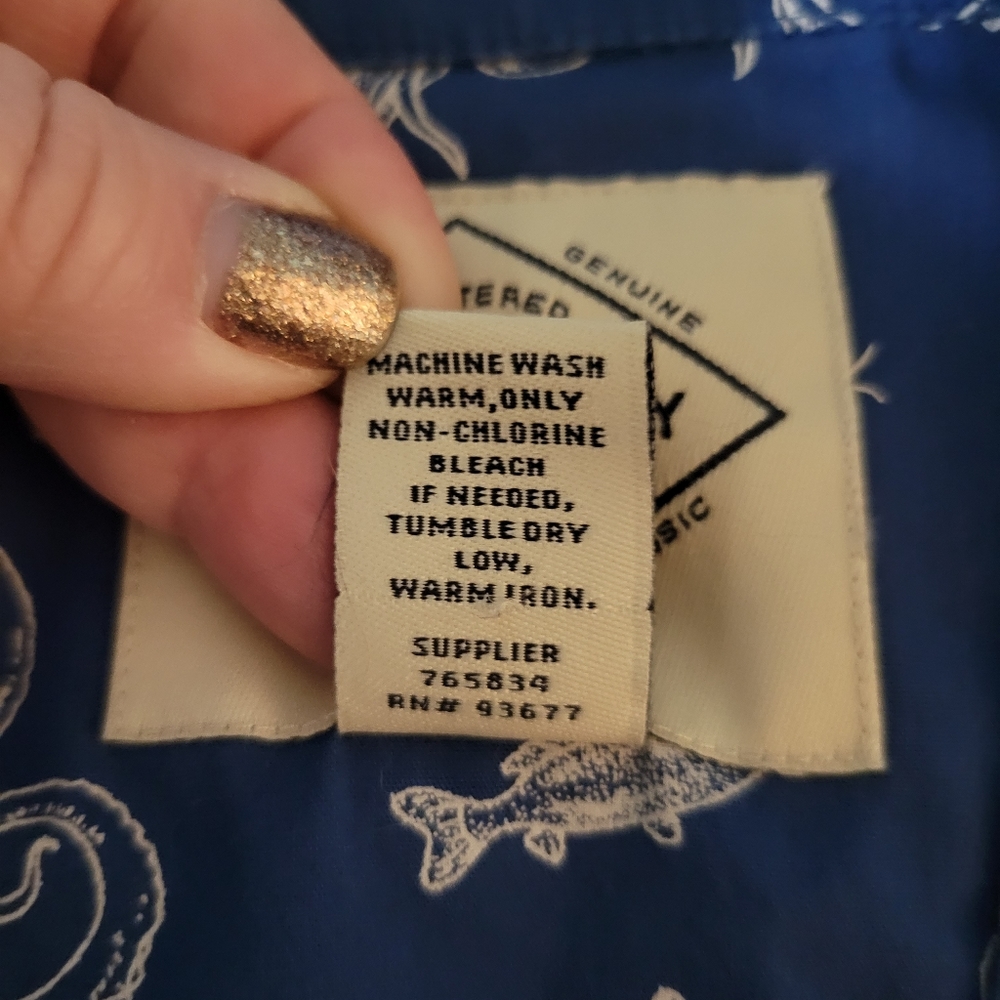 St. Johns Bay Nautical Button Front Shirt XL - Picture 8 of 8